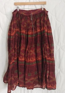 Gonna vintage corto circuito midi/maxi taglia gratis cotone boho hippy strega - Foto 1 di 9
