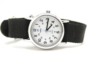 TIMEX T2N654 Weekender Indiglo Analog Beige Dial Unisex Watch NEEDS Battery - Picture 1 of 5