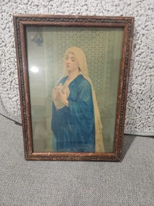 Impresión litográfica vintage George Stinson & Co. 1878 LA MADRE DE NUESTRO SEÑOR enmarcada - Imagen 1 de 7