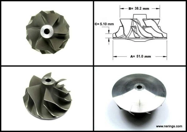 Verdichterrad des turbolader fur IVECO DAILY II Bus A 40-12 CW30-063 49135-05000 - Bild 1 von 1