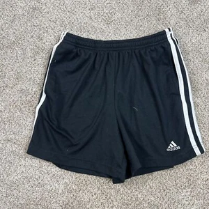 Adidas Athletic Shorts Men's Large Black White Striped Lightweight - Picture 1 of 10