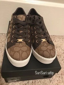 Coach Paddy Otln Sig C/Nap Khaki/Kastanie Turnschuhe Größe 9,5 Neu mit Karton 115 $ US - Bild 1 von 12