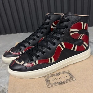 Gucci Major Snake High Top Sneakers Black Leather 9 US or 39EUR - Picture 1 of 24