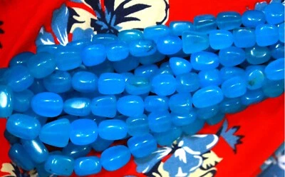 2000 Ct Certified Length-300 Drill Mala 4 Piece Unheated/Untreated Blue Onyx SA  - Image 1 of 4