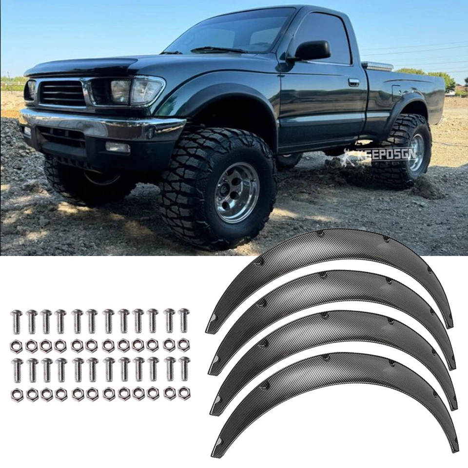 For Toyota Tacoma 95-04 3.5" Carbon Fender Flares Extra Wide Body Wheel Arches - Image 1 of 4