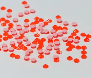 Hotfix DMC Basic NEON ORANGE SS10 Stück wählbar zum aufbügeln Glitzer Strass - Picture 1 of 18