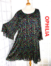 OPHILIA Designer Kleid 2 44 46 48  schwarz grün Lila  rot LEO + Lurex Streifen