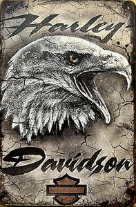 HARLEY DAVIDSON Garage Rustic Vintage Metal Tin Signs Man Cave, Shed & Bar Sign - Picture 1 of 2