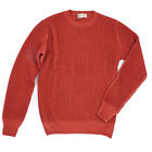 Pull en laine mérinos tricotée brique rouge bulle Luigi Borrelli M (Eu 50) neuf avec étiquettes
