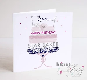 STAR BAKER Birthday Card - PERSONALISED Great British Bake Off - Bakery Baking - Picture 1 of 1