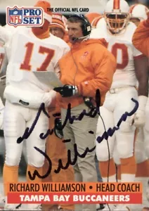 1991 NFL Pro Set Richard Williamson tarjeta firmada autógrafo automático bucaneros - Imagen 1 de 1