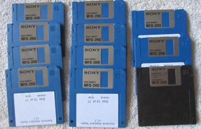 11 x Sony 3.5” Floppy Disks 1.44MB - MFD-2HD - Excellent Condition - Image 1 of 3