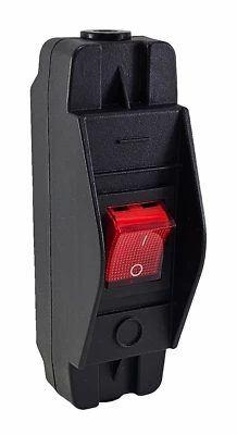 Cord Switch, Housing with Interchangeable Rocker Switch 16A 250V Red Illuminated - Image 1 of 4