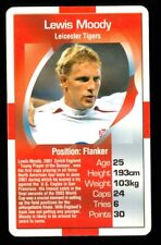 1 x info Card 2003 England Rugby Lewis Moody # Leicester Tigers R030