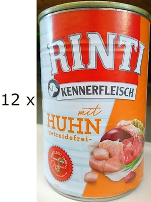 12 x 400 g Rinti Kennerfleisch mit Huhn (€ 6,04/kg) getreidefreies Nassfutter - Bild 1 von 3