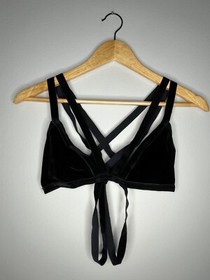 Skivvies For Love & Lemons Black Velvet Bralette size Large