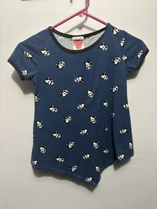 Forever Girl Short Sleeve Blue Panda Tunic Top Size 7-8 - Picture 1 of 4