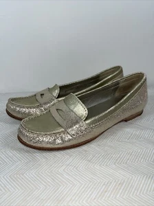 Mocassini Cole Haan donna 8 stretti Air Sloane oro metallizzato ballerine stile festivo - Foto 1 di 17