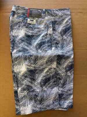 NWT MEN'S PUMA PERFORMANCE FIT SHORTS, SIZE: 34, COLOR: NAVY/WHITE (M21) - Image 1 of 2