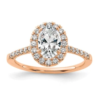 Oval 0.81Ct Lab Grown Diamond Engagement Ring Size 7 14K Rose Gold (VS/SI,GH) - Image 1 of 4