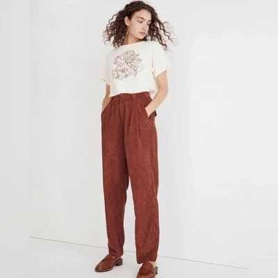 Pantalones cónicos de pana de tiro alto Madewell talla 8 Foto 1 de 4