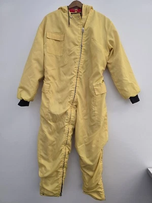V 1960-х Walker лыж Doo Bombardier цельный снегоход костюм Snowsuit желтый  - Изображение 1 из 4
