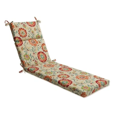 Cojín chaise salón brillante floral interior/exterior espalda dividida con lazos de felpa... Foto 1 de 4