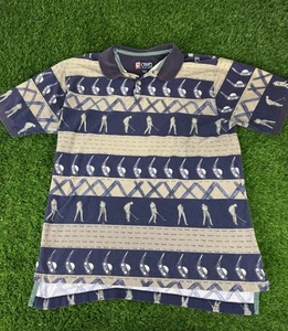 Camisa Polo De Colección Chaps Ralph Lauren Para Hombres Grande Golf Estampado Completo Rayas - Imagen 1 de 7