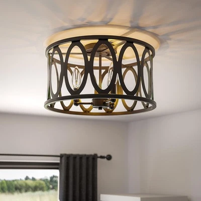 Kenroy Home Prince 3-Light Flush Mount Ceiling Fixture Oil Rubbed Bronze Finish - Image 1 of 4