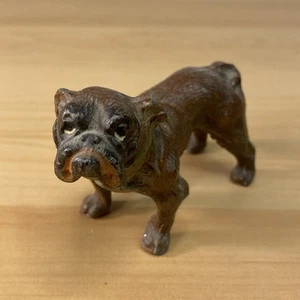 ANTIKE DEUTSCHE MINIATUR BEMALT METALL BULLE HUND Miniatur realistisch Gusseisen 3 Zoll - Bild 1 von 7