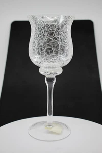 Biedermann dekorativer Windlicht Crackle Glas Kerze Teekerzenhalter 8" Zoll hoch - Bild 1 von 6