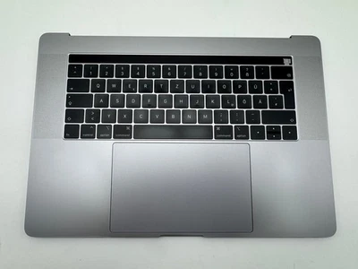 Macbook Pro 15" 2018 2019 A1990 QWERTZ Topcase Trackpad Tastatur Grau #T964 - Bild 1 von 4