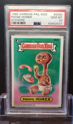 PHONE HOMER PSA 10 GEM 555b Garbage Pail Kids 1988 Series 14th E.T. GPK  POP 8 - Image 1 of 2