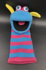 The Puppet Company Monster Hand Puppet Long Sleeve Knitted Stripe Toy Squeaker - Picture 1 of 4