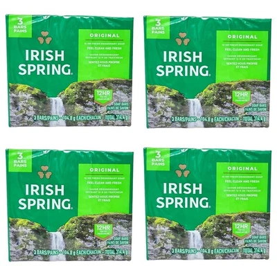 12 Bars Irish Spring Deodorant Bar Soap for Men, Original Clean and Fresh - Image 1 of 4