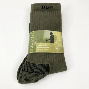 BOY SCOUT OFFICIAL UNIFORM COOL MAX WICKING CREW SOCKS MENS LARGE 1-PAIR NEW - Picture 1 of 6