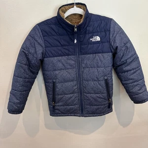 The North Face Reversible Sherpa Mount Chimbo Full Zip Jacket Boys Sz S 7/8 - Picture 1 of 10