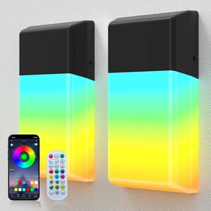 Outdoor Wall Lights, 1500LM RGBCW Smart LED Porch Lamp Sconces, IP65 Waterpro... - Bild 1 von 8
