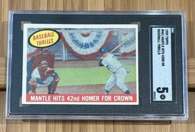 1959 Topps #461 Mantle Hits 42nd HR SGC 5 Foto 1 de 3