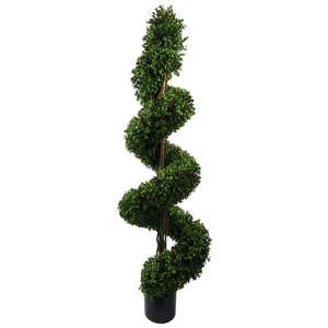 Árbol Topiario Artificial Exterior 150cm Sprial Buxus Resistente a los UV - Imagen 1 de 5