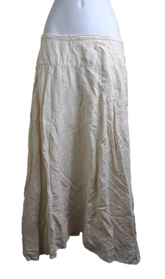 Falda midi para mujer Chicos bordada crema línea A lino talla 1,5 Foto 1 de 4