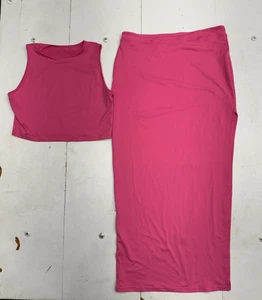 Elleven Solid Hot Pink 2 Piece Tank Skirt Set Womens Size X-Large - Picture 1 of 4