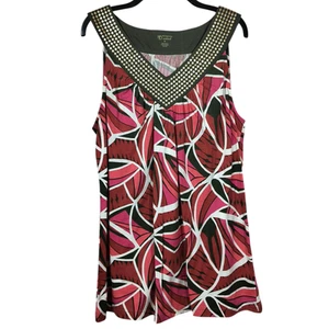 New Directions Weekend Sleeveless Top V-Neck Sequins Women's Size XL - Picture 1 of 6