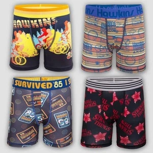 Stranger Things Boys' 4pk Athletic Boxer Briefs Underwear - Picture 1 of 1