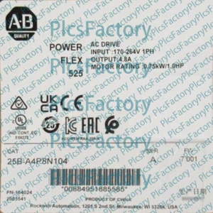 New AB 25B-A4P8N104 PowerFlex 525 AC Drive 0.75kW 1.0HP Allen-Bradley - Picture 1 of 1