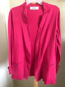 Jones Studio Fuschia Pink S Long Sleeves Cardigan - Picture 1 of 9
