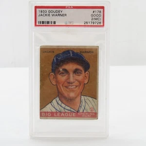 1933 GOUDEY JACKIE WARNER # 178 GOOD PSA 2 (MC) 25179726 - Picture 1 of 9