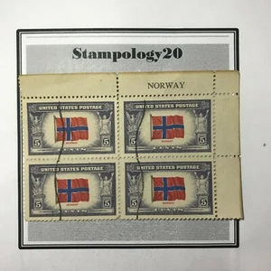 US Stamp -# 911-Flag of Norway-1943-Used-Free Shipping - Picture 1 of 2