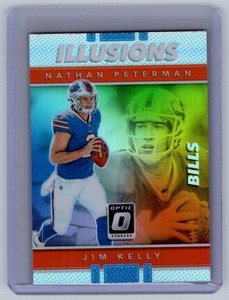2017 Panini Donruss Optic Illusions Prizm Jim Kelly and Nathan Peterman Bills