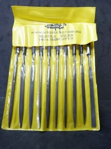IckySticky 10pce assorted shape model hobby needle file set in vinyl pouch.